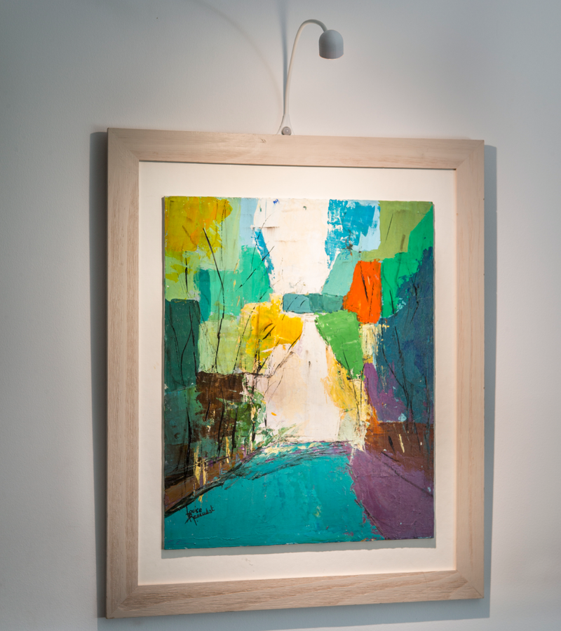 Silhouette : Lampe autonome avec 1 tête pour tableau (largeur inférieure à 50cm)