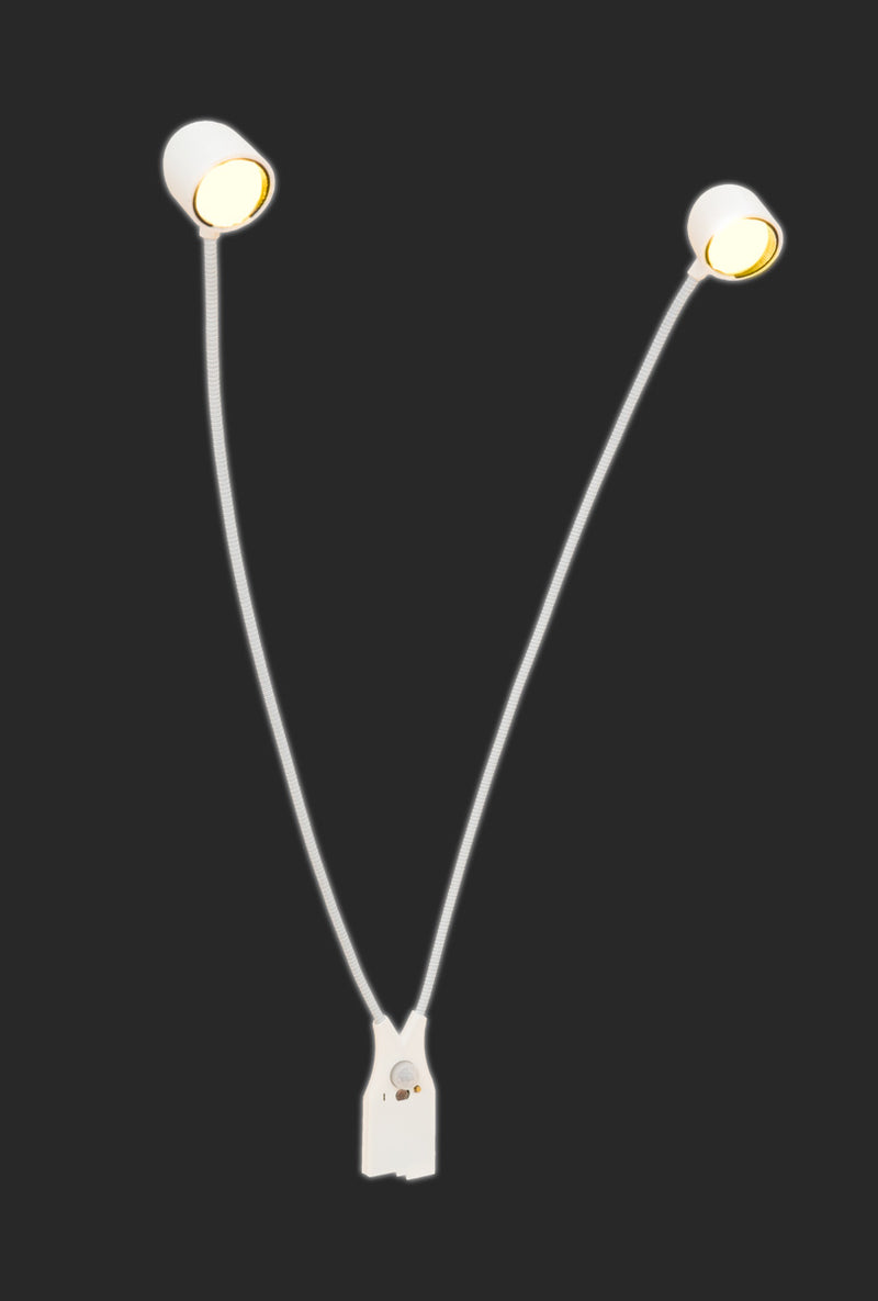 Félicité : Lampe autonome 2 têtes pour tableau large (largeur inférieure à 90cm)