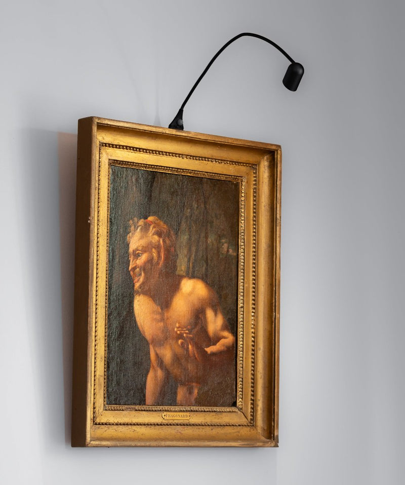 Silhouette Luxe : Lampe autonome avec tête Aluminium pour tableau (largeur inférieure à 50cm)