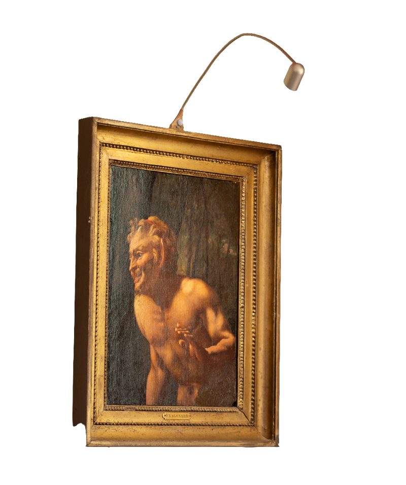 Silhouette Luxe : Lampe autonome avec tête Aluminium pour tableau (largeur inférieure à 50cm)