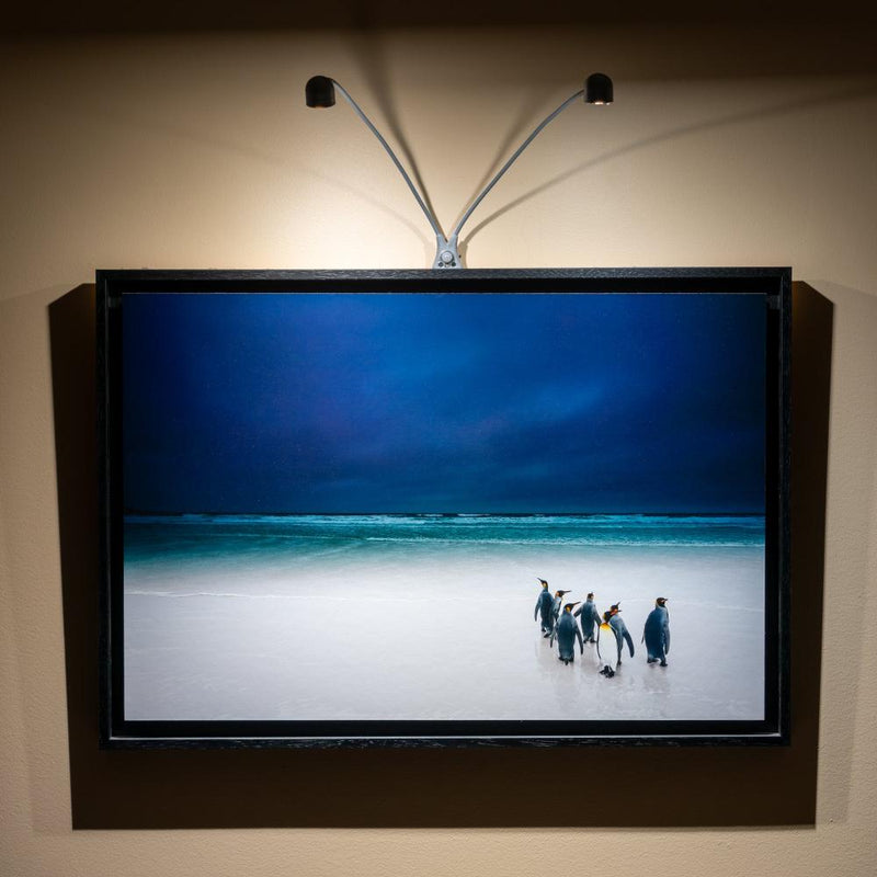 Félicité : Lampe autonome 2 têtes pour tableau large (largeur inférieure à 90cm)